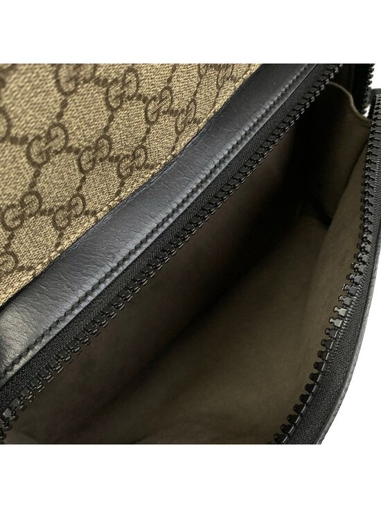 Gucci Backpack GG Supreme Beige Black Leather main image 8